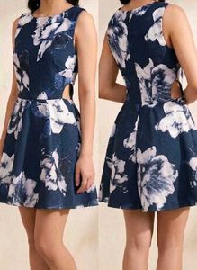 Chic Floral Cut-Out Mini Dress