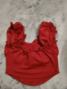 Red Puff Sleeve Top