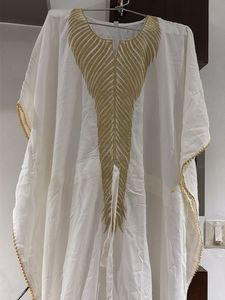 White Cotton Kurta with Gold Trim
