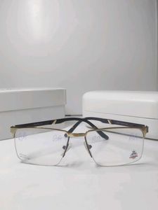 Stylish Half Rimless Eyeglasses with Gold Accents