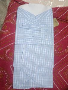 Light Blue Plaid Slim Fit Shirt