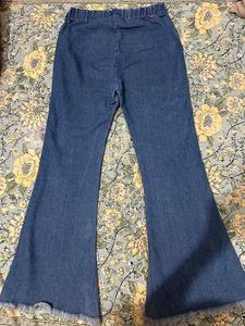 High Waist Flared Bell Bottom Jeans with Side Butt
