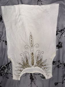 Sparkling Embellished White Top