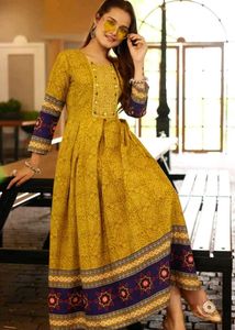 Stylish mustard Printed Kurta