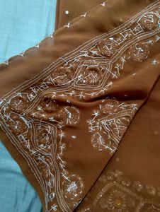 Embellished Brown Saree