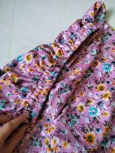 Pink Floral Kurta coord set
