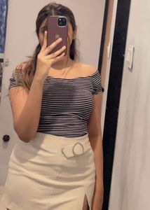 Stripped Off-Shoulder Top
