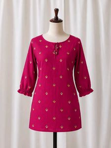 Embroidered Fuchsia Kurta /kurti