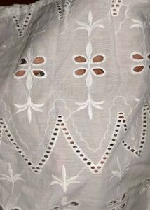 Max White Eyelet 3/4 Sleeve Top