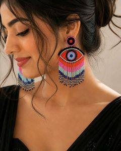 EVIL EYE BEADED EARRINGS 🧡