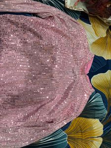 Sparkling Pink Sequin Crop Top