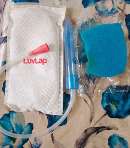 combo LuvLap Silicone Teether and nasal aspirator