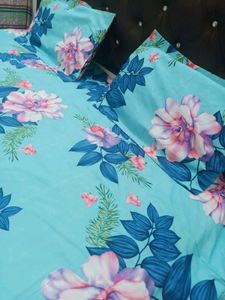 New Badsheet Sky Blue Mix Cotton Kohinoor Brand