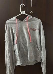 Grey cropped Hoodie