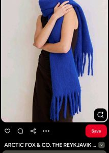 Vibrant Electric Blue Mohair Scarf