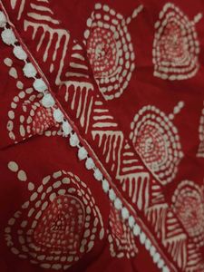 Red Ethnic Printed Kurta