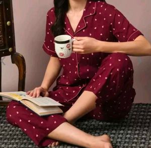 Cozy Heart Print Pajama Set