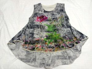 Unique Floral Print Sleeveless UP & DOWN Top