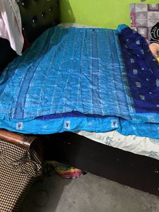 Blue Silk Saree with Brocade Blouse