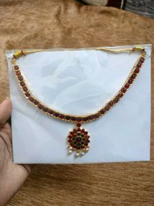 Traditional Indian Necklace with Red Stones