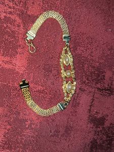 Gold-Tone Bracelet with Stones