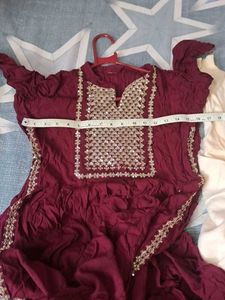 Maroon Kurta with Gold Embroidery