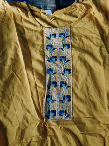 Beautiful Yellow Embroidered Kurta