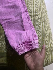 pink Acid Wash Joggers