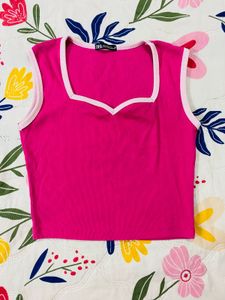 Hot Pink Cropped Tank Top