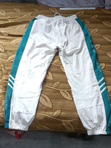 Stylish White &amp; Teal Track Pants