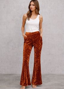 Crushed Velvet Flare Pants