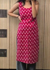 Pink Floral Print Kurti