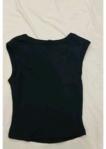 Navy V-Neck Sleeveless Top