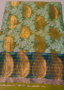 Green Cotton Saree .