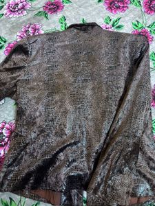 vintage aesthetic animal print brown blazer