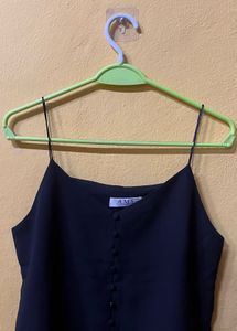 Black Button-Up Camisole Top