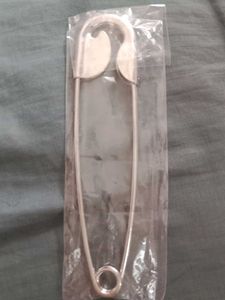 Large Silver Safety Pin hair clip