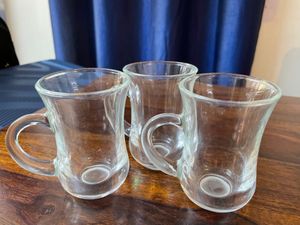 Glass Tea Cups - Set Of 3