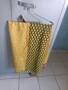 Yellow Black Saree