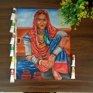 Vibrant rajasthani Woman Artwork