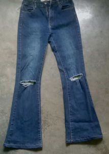 Distressed Flare Leg Jeans