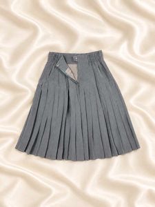 Grey Pleated Mini Skirt