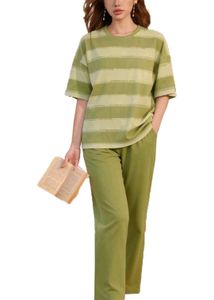 Green Striped Co-ord Set