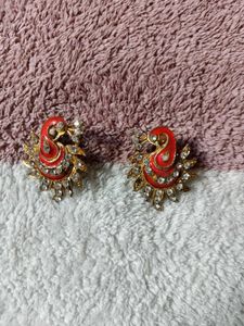 Elegant Peacock &amp; Hoop Earrings Set