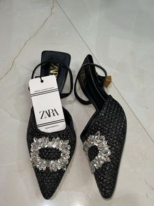 Zara Embellished Pointed Toe Heels