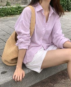 New with tag Korean Casual Lavender Oversized Shir