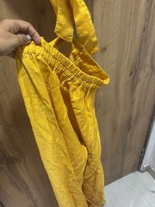 Stylish Yellow Cut-Out Maxi Dress