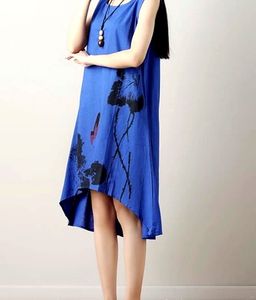 Sleeveless Up Down Blue XXL Dress