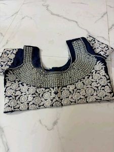 pearl work Navy Blue Blouse
