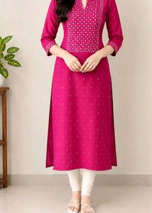 Elegant Pink Embroidered Kurta set with sandals
